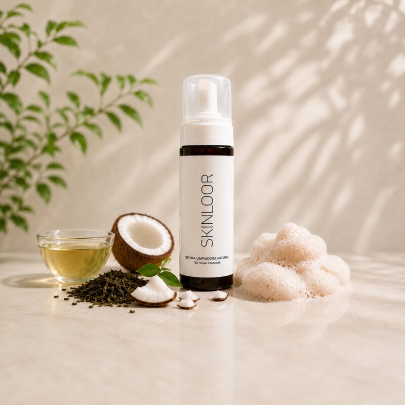 Espuma Limpiadora Natural de Skinloor con té verde